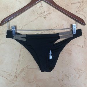 Vitamin A cheeky swim bottoms black & gold